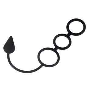 Triple Threat Silicone Tri Cock Ring with Anal Plug